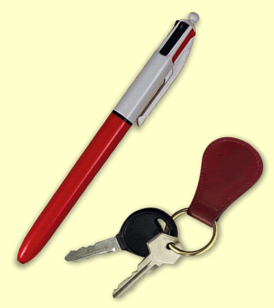 pen and keys